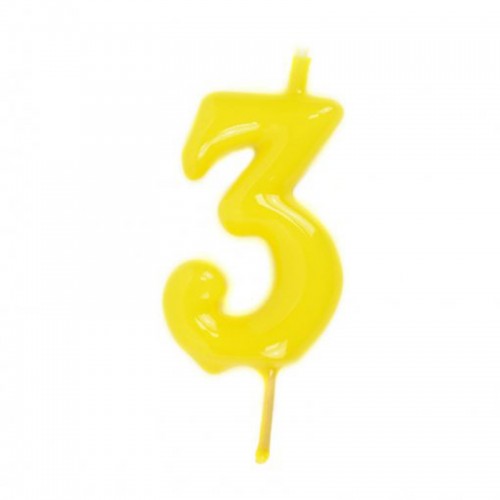 Vela Número 3 Amarelo